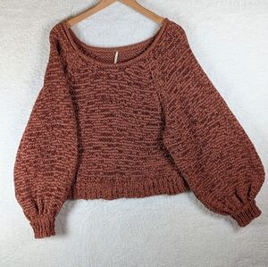 Free People Rust Knit Sweater